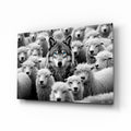 Wolf in Sheep's Clothing Glass Wall Art || Designer Collection-0