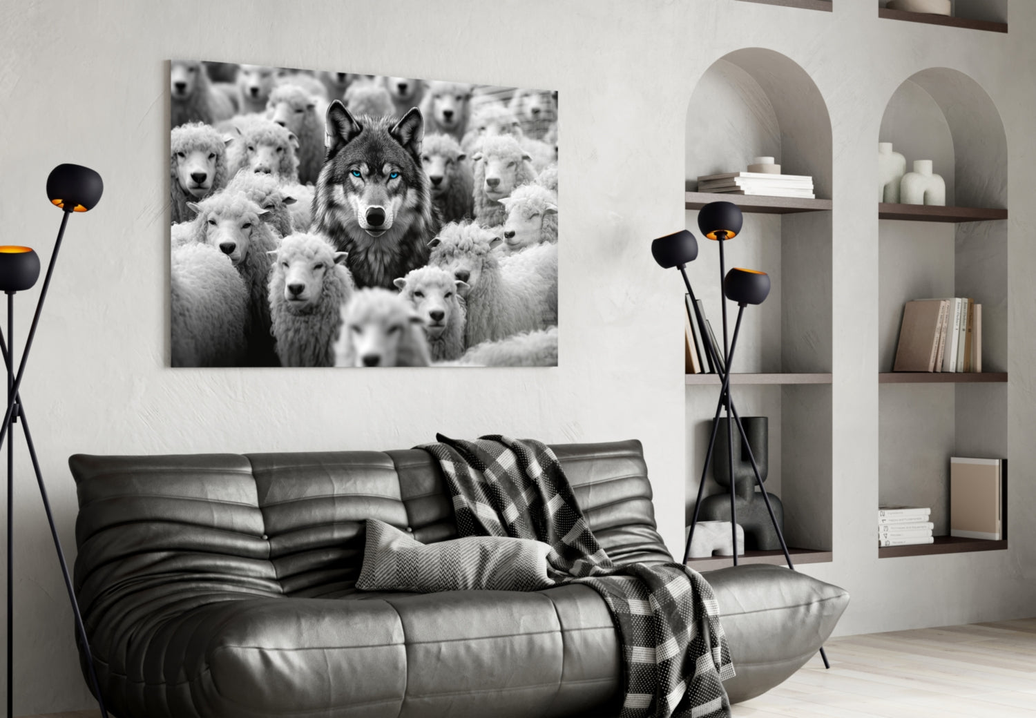 Wolf in Sheep's Clothing Glass Wall Art || Designer Collection-3