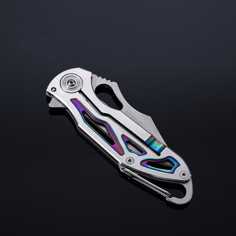 All Steel Colorful Hollow Folding Fruit Knife