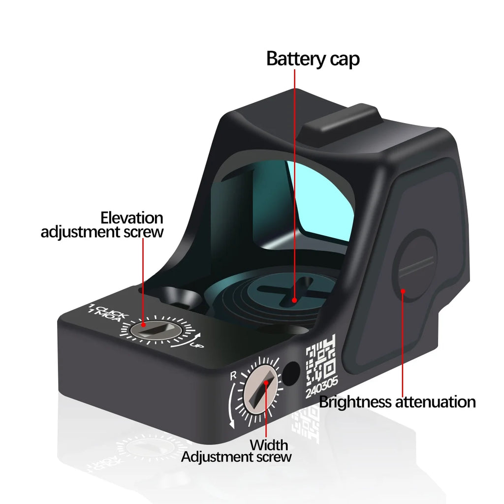 RM-HD High-definition Automatic Photosensitive Metal Holographic Sight Red Green Dot Tactical Sight for Glock17/19 Base Mount