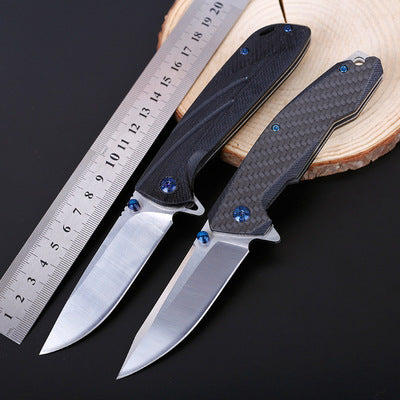 D2 Carbon Fiber Handle Folding Knife Sharp High Hardness Outdoor