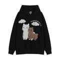 Cartoon Alpaca Embroidered Hooded Sweater For Men