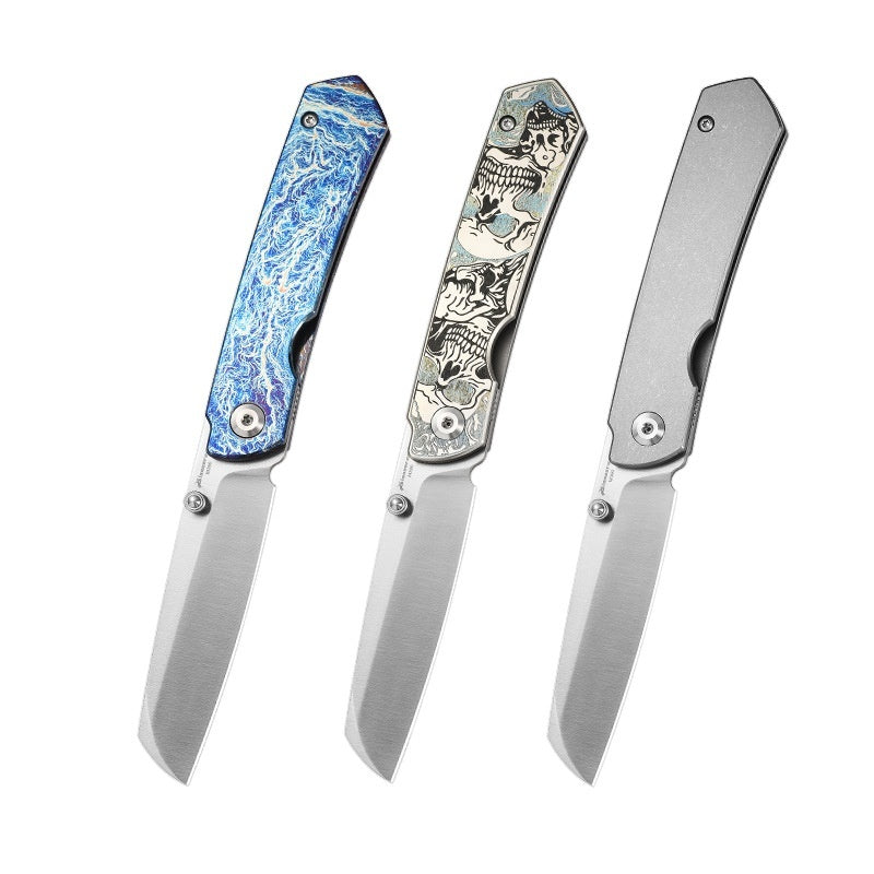 High-end EDC Alloy Folding TC4 High-hardness Portable Multi-functional Survival Outdoor Knife