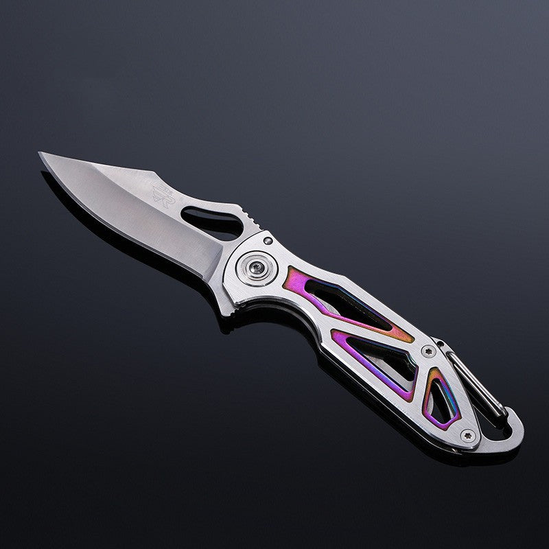 All Steel Colorful Hollow Folding Fruit Knife