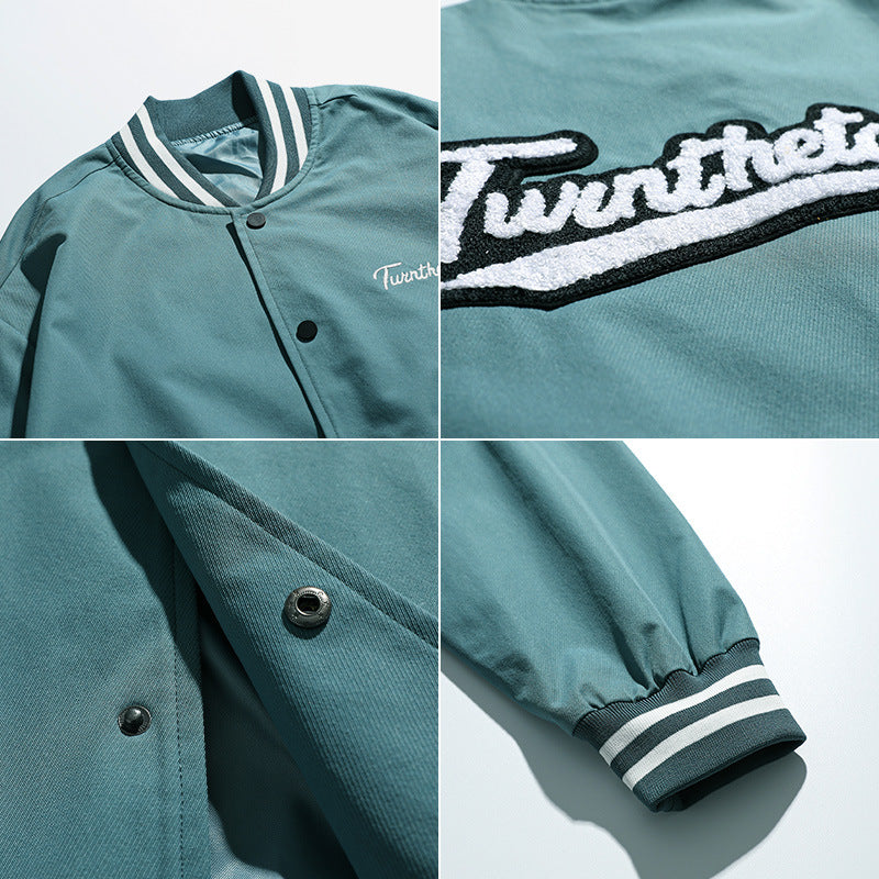 Embroidered Baseball Jacket Men's All-match Casual Towel Embroidered Jacket