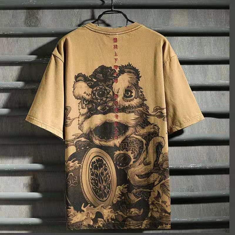 National Tide Chinese Embroidered Cotton Short Sleeve