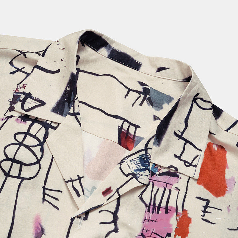 Men's Simple Cute Retro Print Shirt