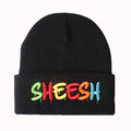 Embroidered SHEESH Knitted Hat Warm Woolen