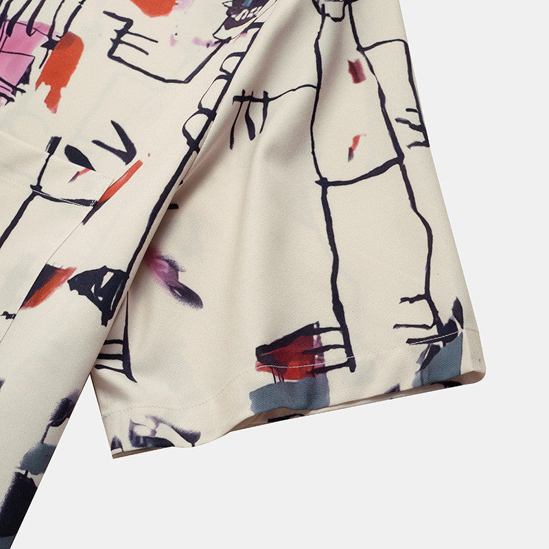 Men's Simple Cute Retro Print Shirt