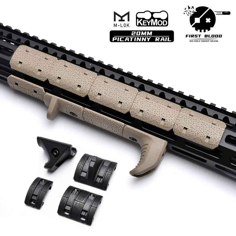 Tactical Hand Stop Kit 4-Piece Set for AR15 M4 Airsoft Fits 20mm Picatinny MLOK Keymod BCM