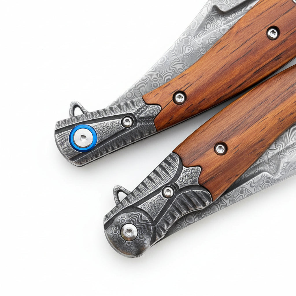 Damascus Steel Folding Knife – Outdoor Hunting & Survival Pocket Knife for Men | EDC Multi Tool