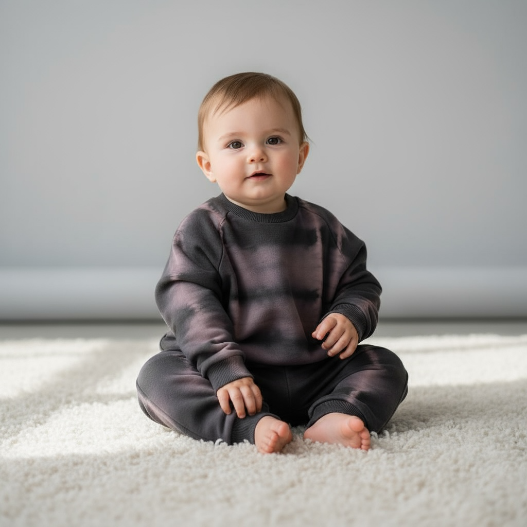 Kids Crewneck – Purple Tie-Dye | Organic Cotton