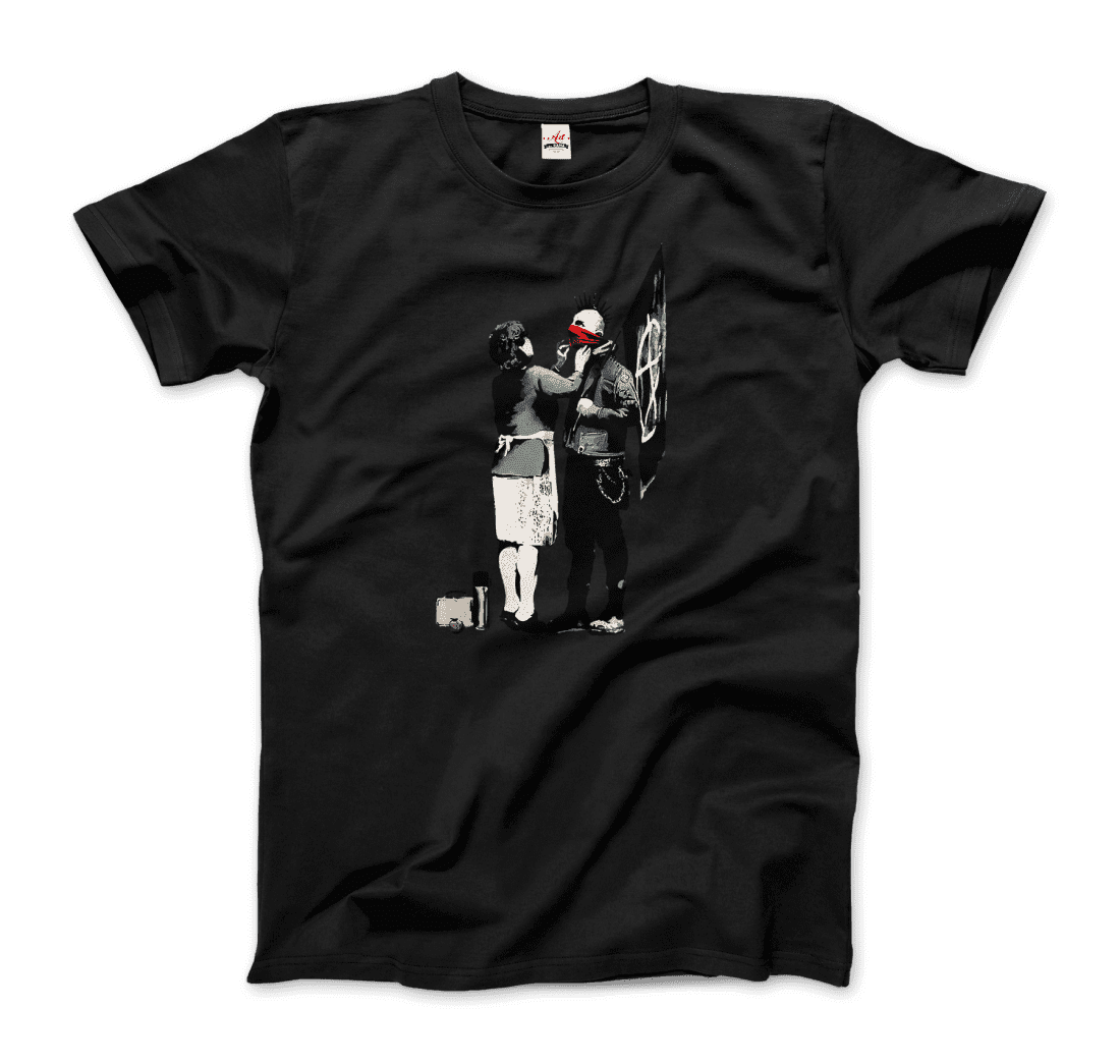 Banksy Anarchist Punk and His Mother artwork t-shirt