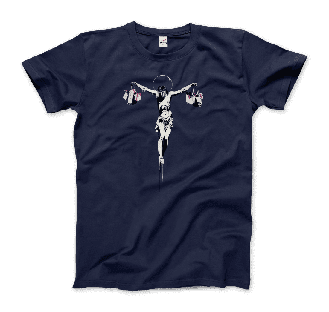 Banksy Christ with Shopping Bags street art t-shirt