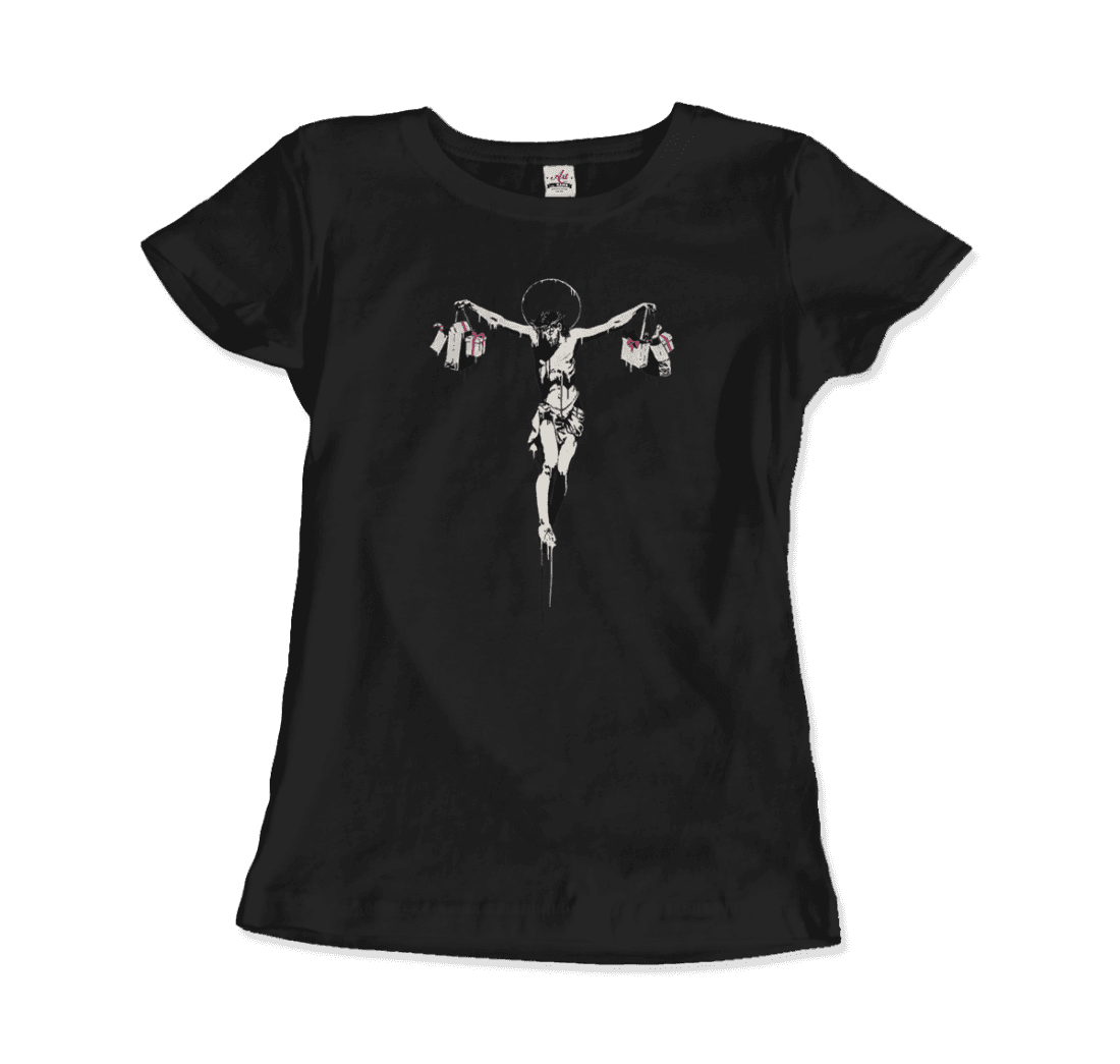 Banksy Christ with Shopping Bags street art t-shirt
