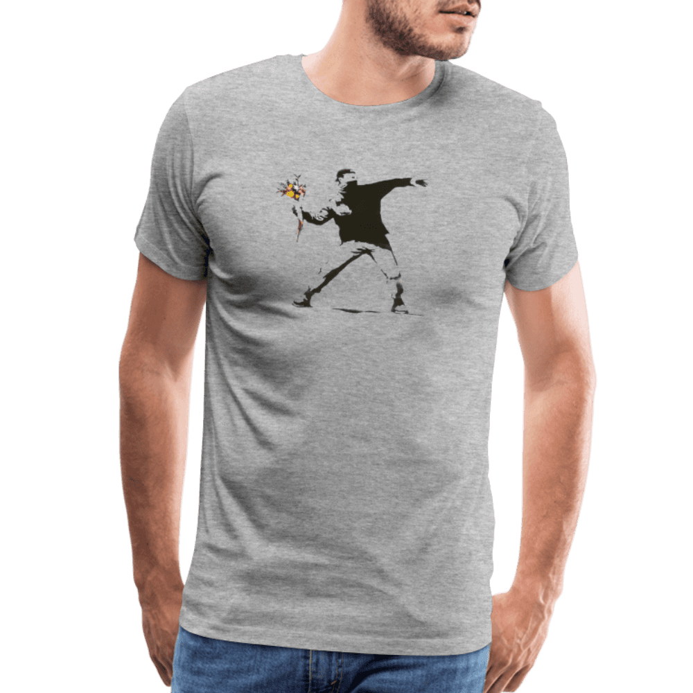 Banksy Flower Thrower artwork t-shirt