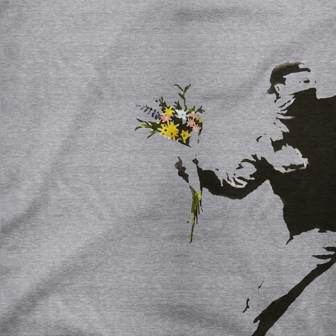 Banksy Flower Thrower artwork t-shirt