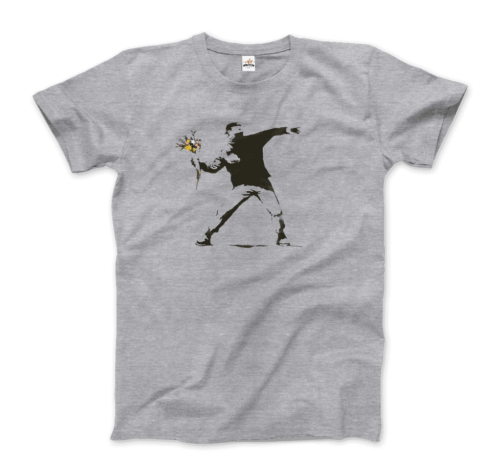 Banksy Flower Thrower artwork t-shirt