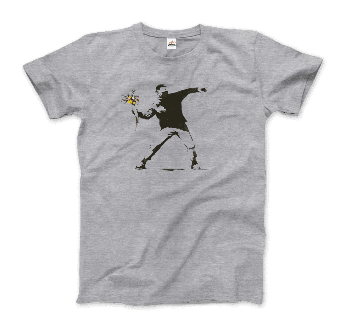Banksy Flower Thrower artwork t-shirt