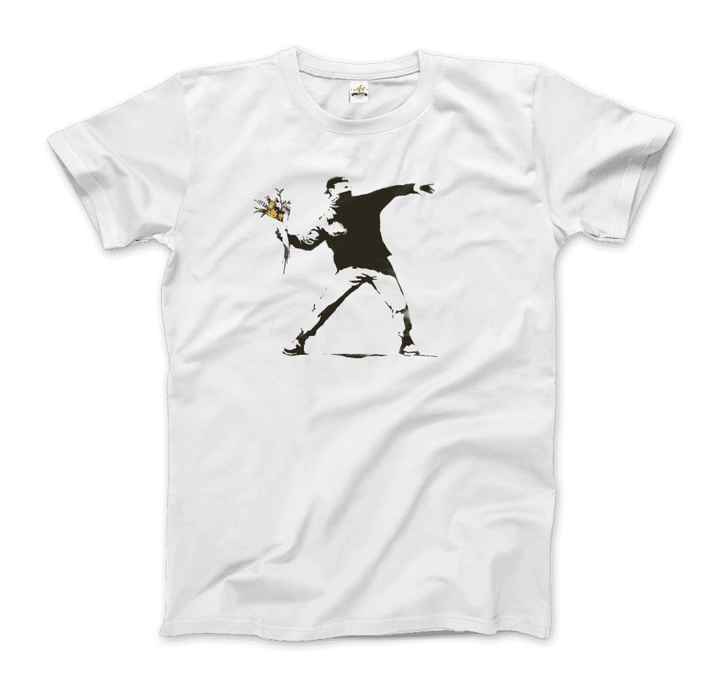 Banksy Flower Thrower artwork t-shirt