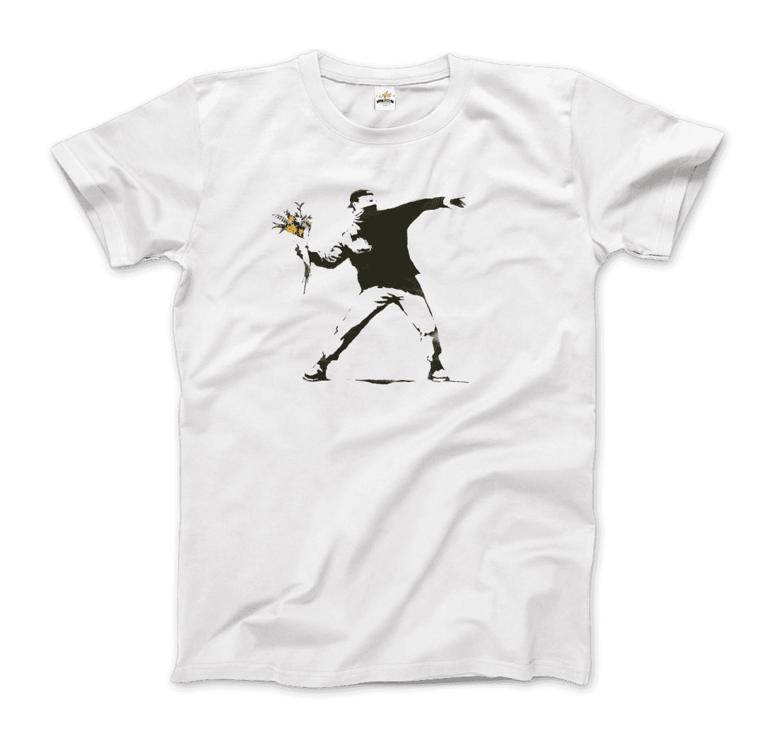 Banksy Flower Thrower artwork t-shirt