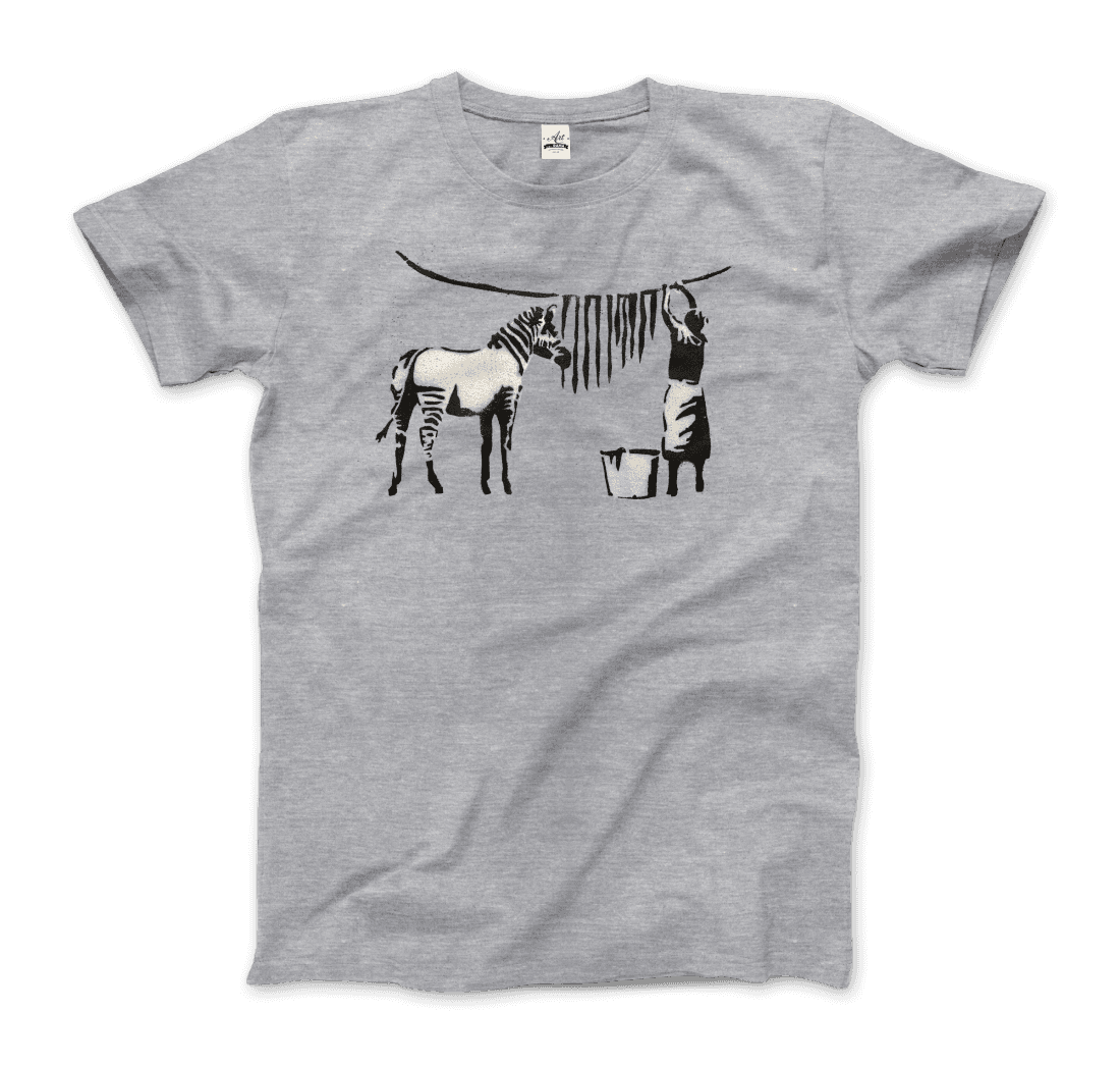 Banksy Zebra Stripes artwork t-shirt
