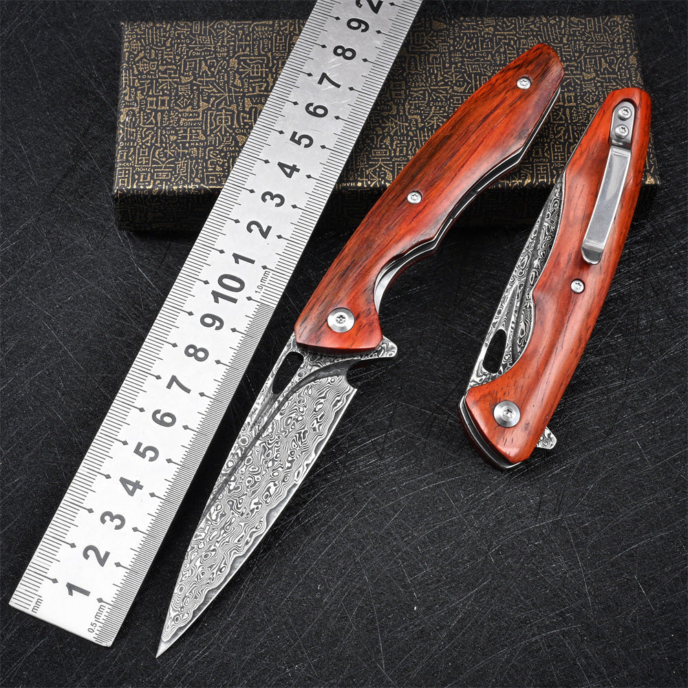 High Hardness VG10 Damascus Steel Self-defense Folding Knife