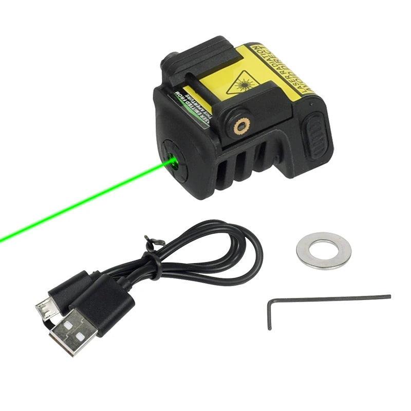 Blue Green Red Dot Laser Sight USB Rechargeable Glock 17 19 Taurus G2C Pistol Gun Fit For Picatinny Rail Aiming Lazer Pointer