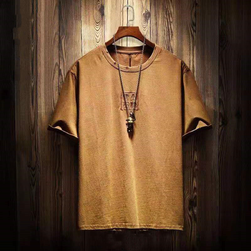 National Tide Chinese Embroidered Cotton Short Sleeve