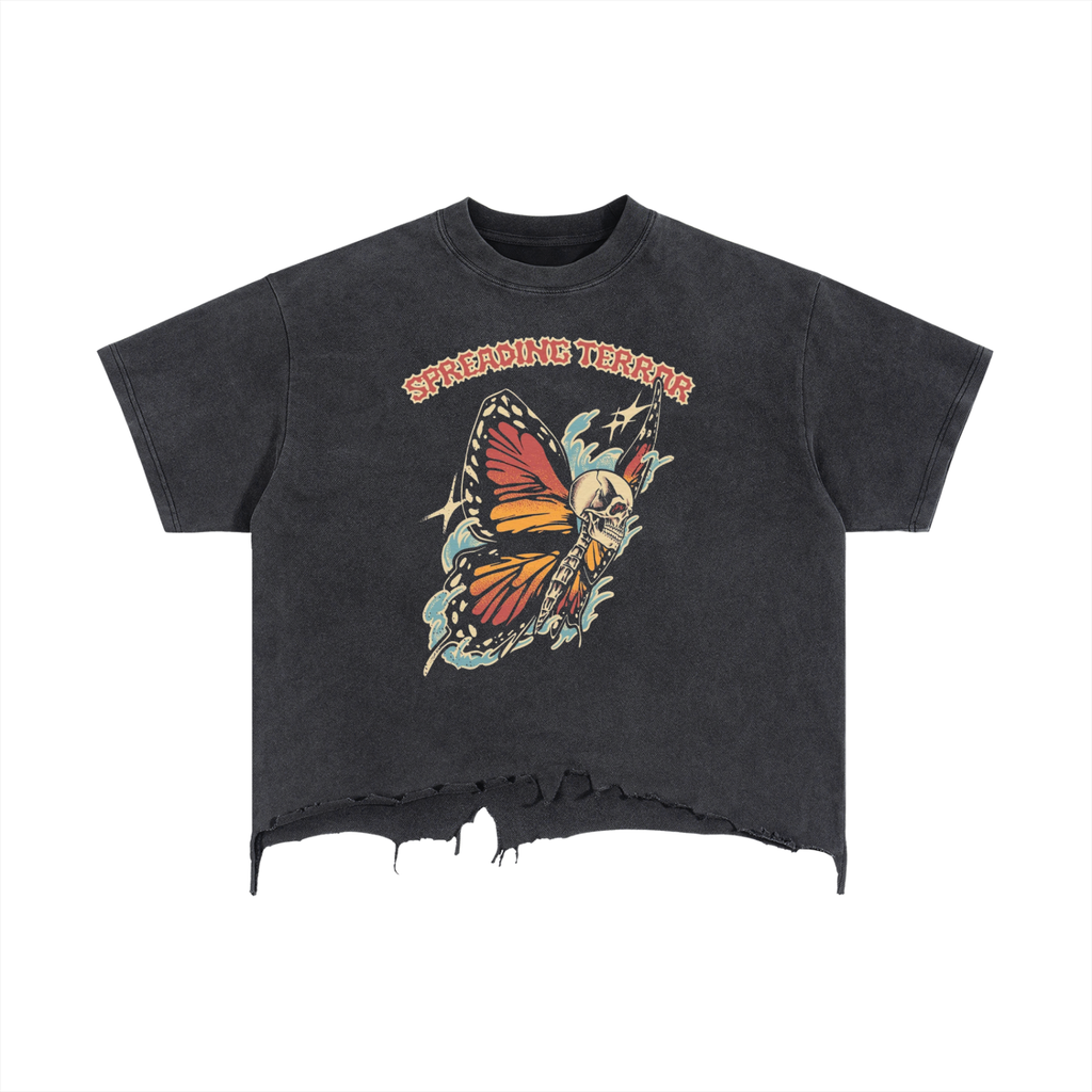 Vintage Wash Boxy Distressed Hem T-Shirt