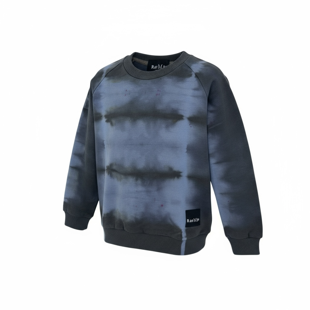 Kids Crewneck – Blue Tie-Dye | Organic Cotton