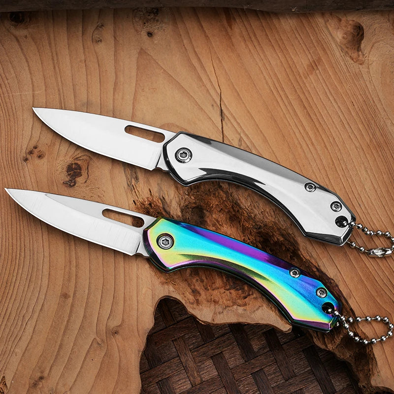 Lightweight Mini Titanium Folding Knife on Keychain for Outdoor Hunting, Camping, and Fishing - Perfect EDC Gift for Men