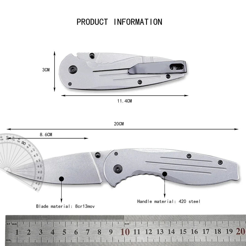 8389 Folding Knife 8cr13mov Steel Blade Outdoor Tactics Hunting Camping Hiking Survival EDC Practical Pocket Knife Men's Gift