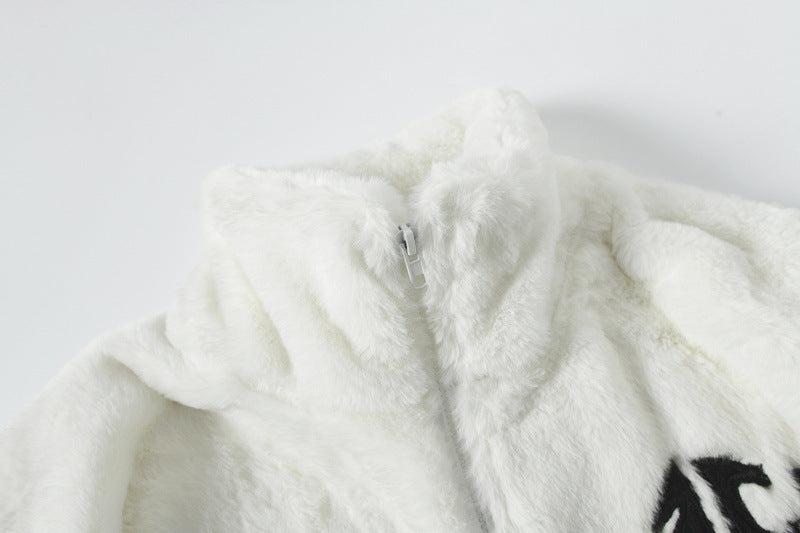Stars Heart Embroidered Plush Thickened Cotton Padded Coat