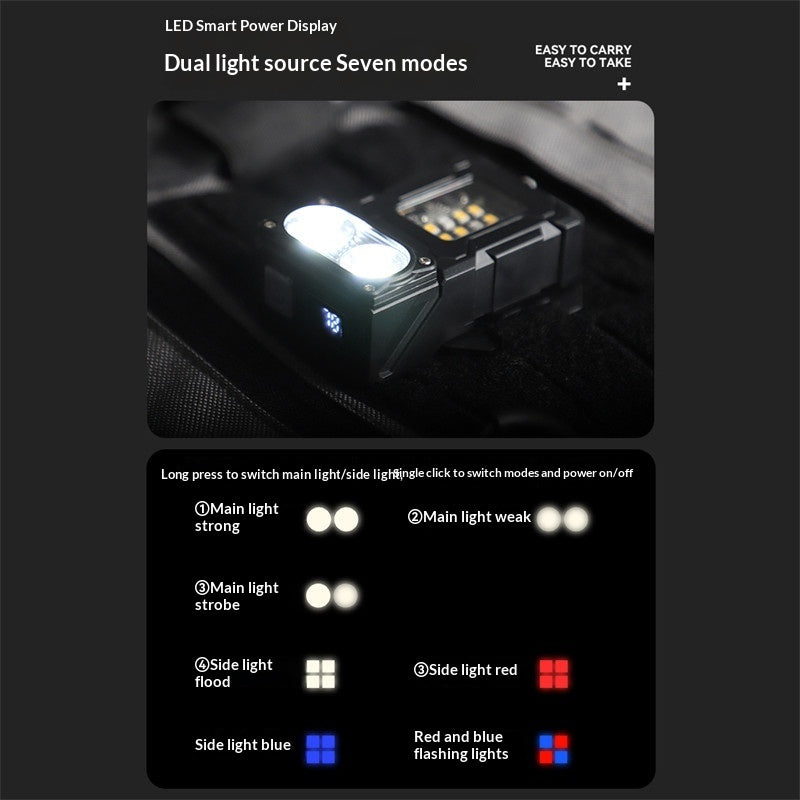 Multi-functional Tactical Work Tactical Vest LED Mini Light For Illumination And Signaling Outdoor Pack-mounted Flashlight