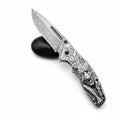 Damascus Steel Folding Knife – Handmade Pocket Knife for Men, EDC & Gift
