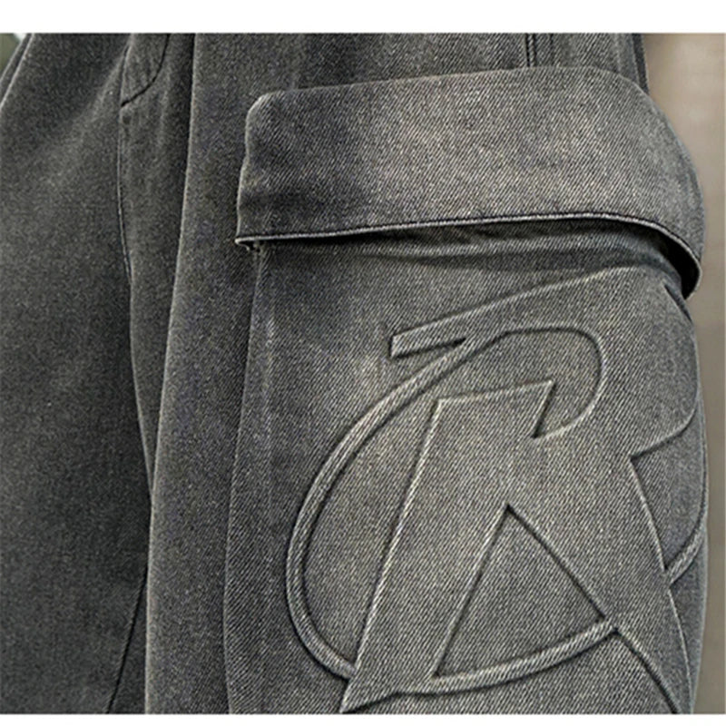 Loose Style Kids Child Summer Denim Cargo Shorts with Big Pocket For Teens Boy Knee Length Distressed Jeans Capris Pants 5-14 T