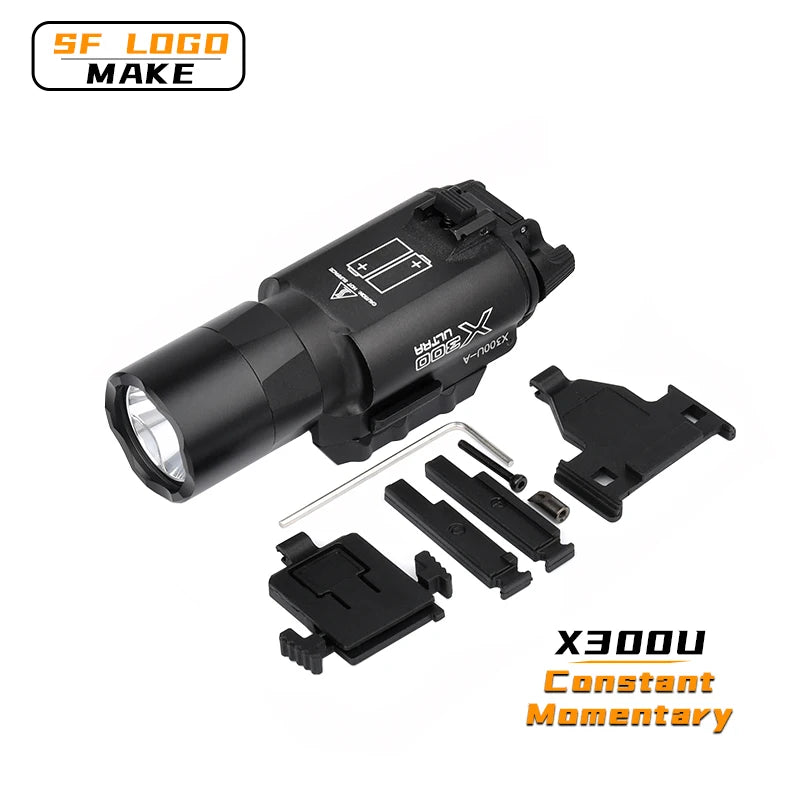 Surefir X300 X300U Ultra X300V XH35 Metal Strobe LED Light Fit 20mm Rail Hanging Hunting Flashlight Airsoft Tactical Pistol gun
