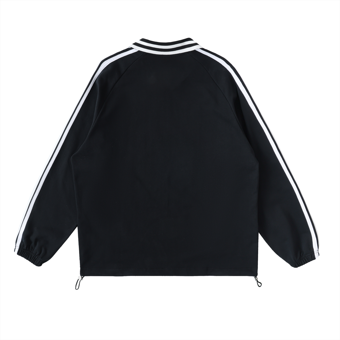 Skelly Contrast Striped Lapel Collar Sweatshirt