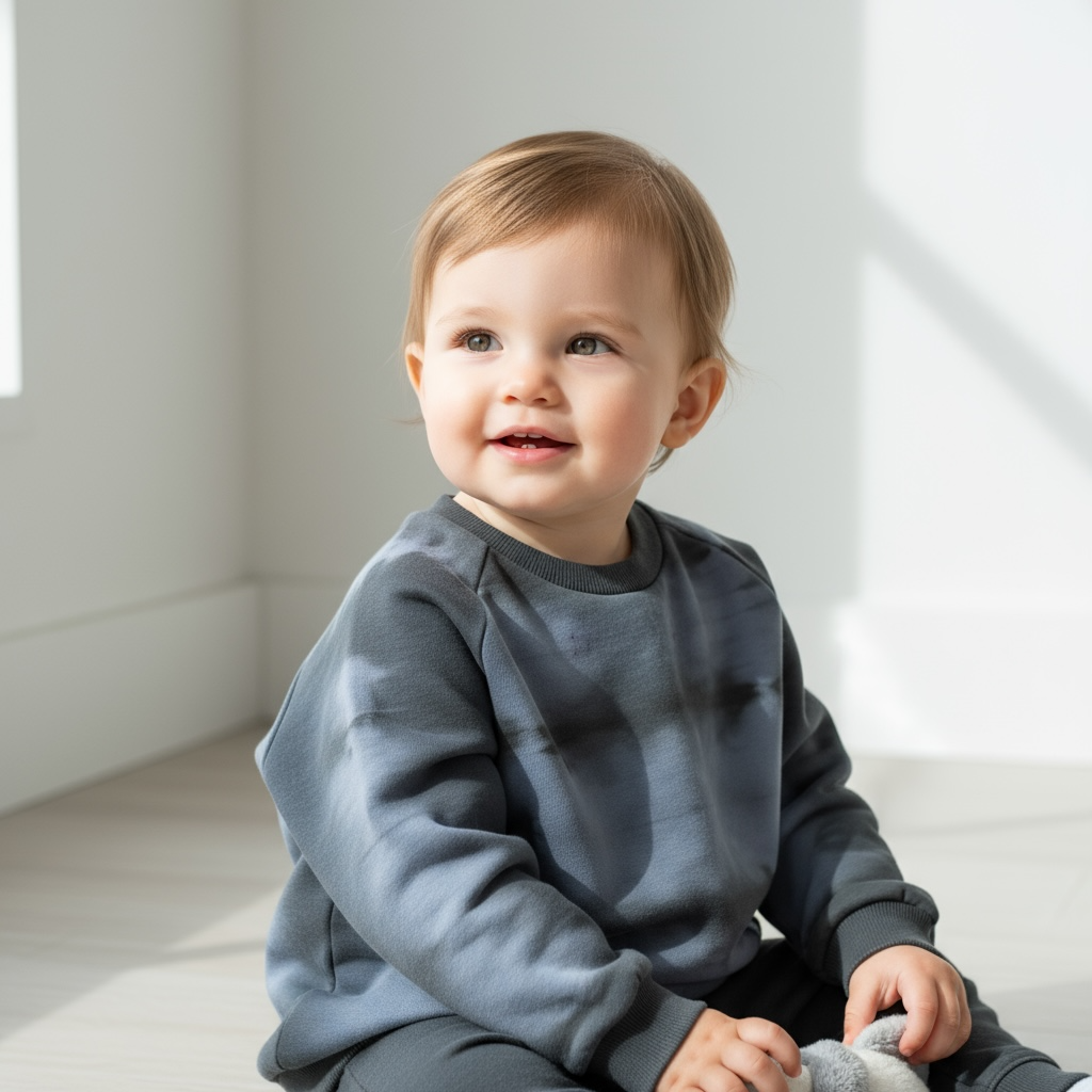 Kids Crewneck – Blue Tie-Dye | Organic Cotton