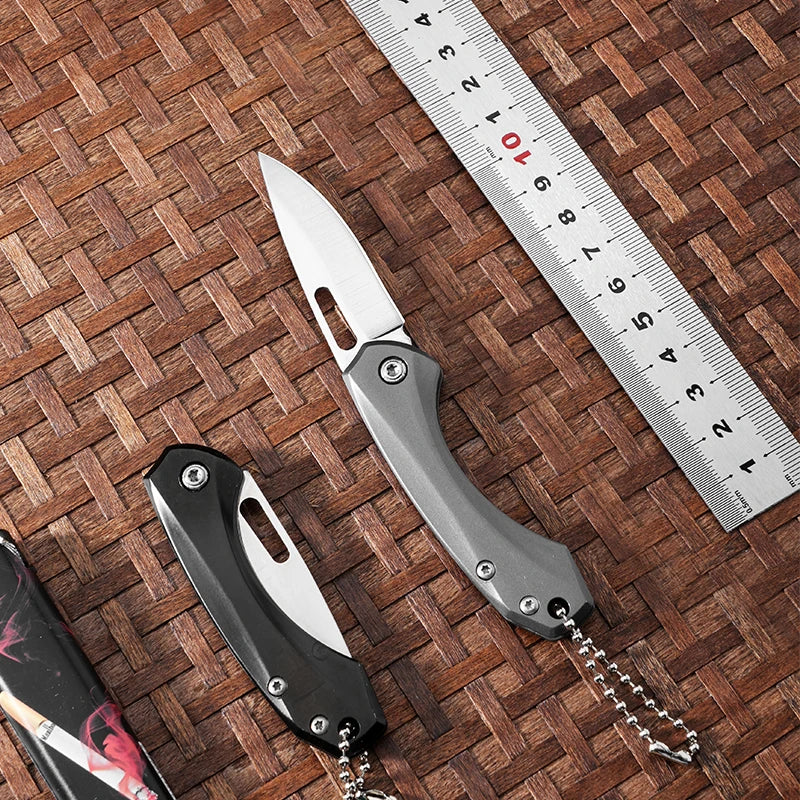 Lightweight Mini Titanium Folding Knife on Keychain for Outdoor Hunting, Camping, and Fishing - Perfect EDC Gift for Men