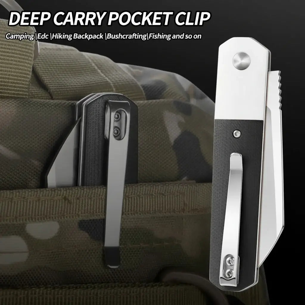 High-Quality D2 Stainless Steel Folding Pocket Knife for Camping, Hunting & Survival