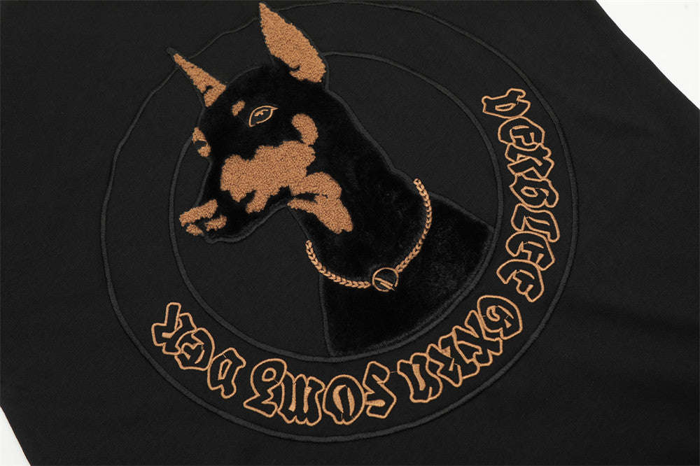Doberman Pinscher Embroidered Short Sleeve Men
