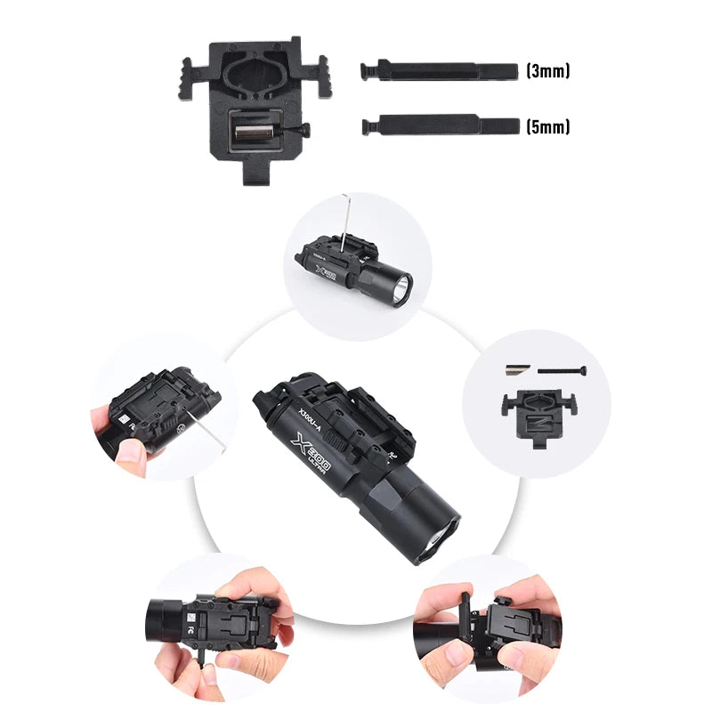 Surefir X300 X300U Ultra X300V XH35 Metal Strobe LED Light Fit 20mm Rail Hanging Hunting Flashlight Airsoft Tactical Pistol gun
