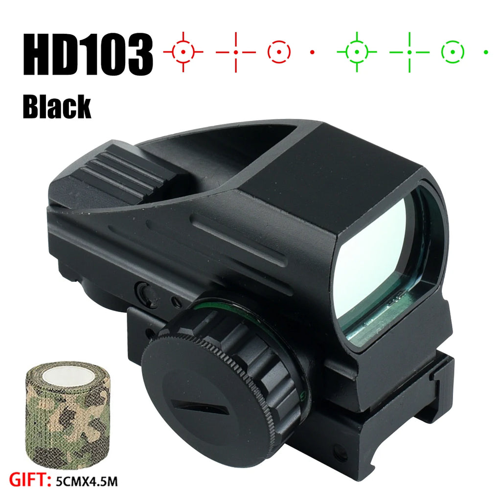 Tactics HD101 HD103 1X40 Red Dot Sight Hunting Scope Red/Green Reflex Holographic Dot Sight 4 Reticle Scope 11mm/20mm