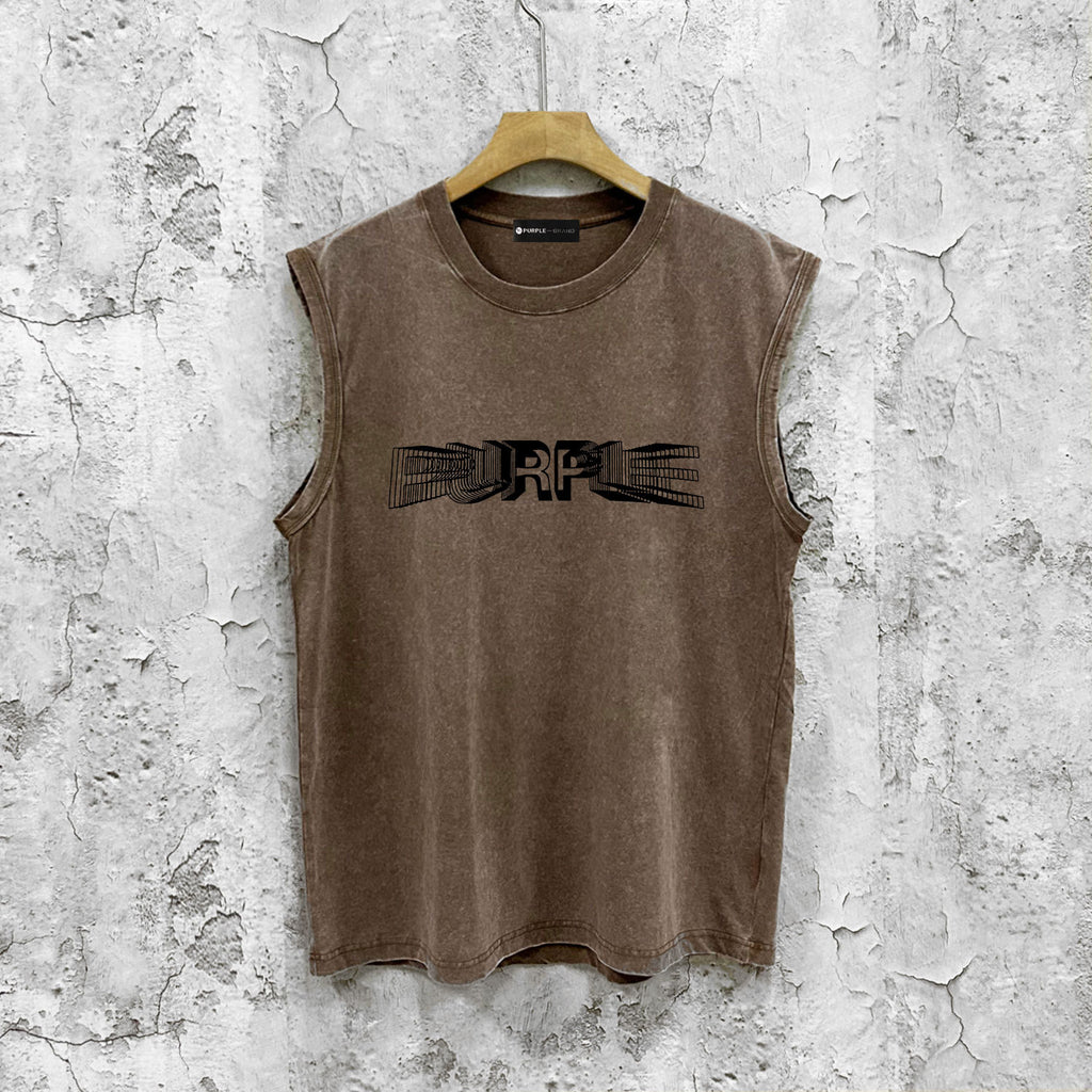 Euro-American Streetwear Distressed Sleeveless T-shirt Vest