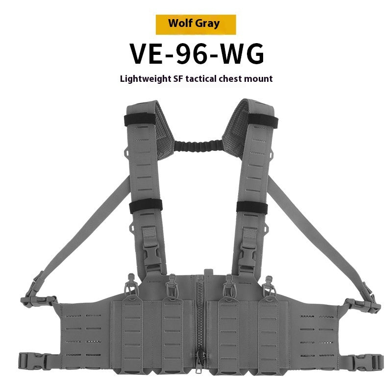 Lightweight SF Tactical Chest Hanging Zipper H-shaped Strap