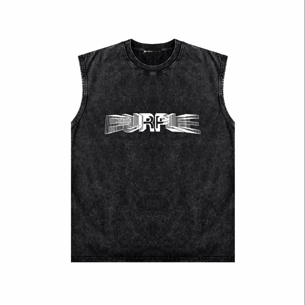 Euro-American Streetwear Distressed Sleeveless T-shirt Vest