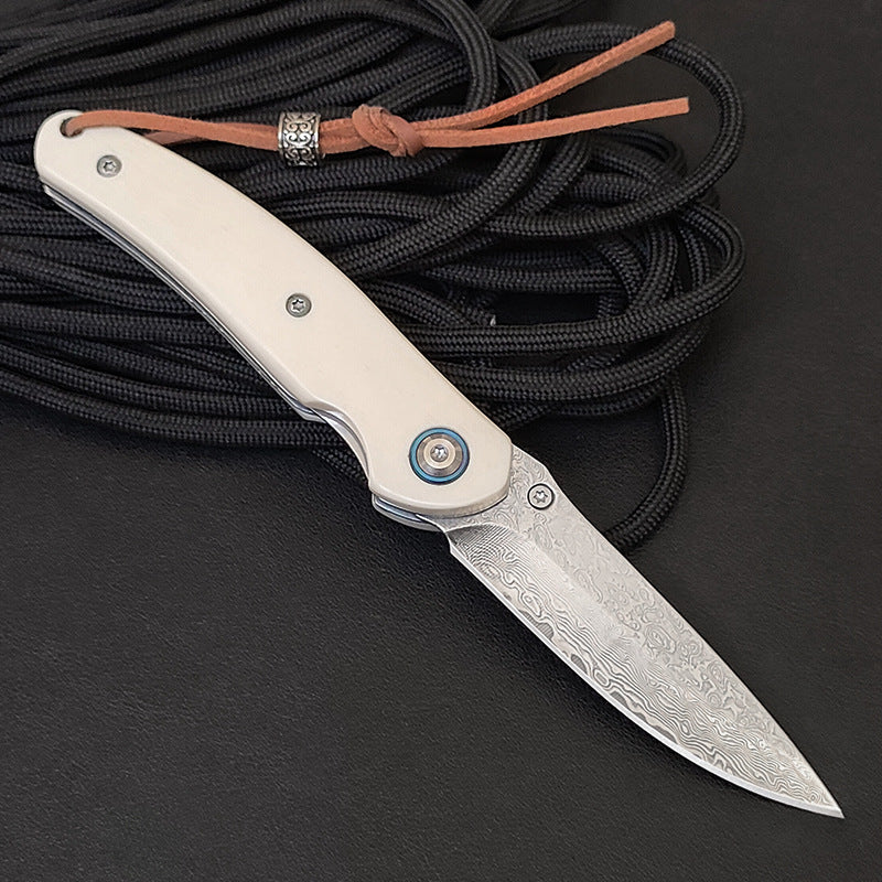 Damascus Steel Outdoor Folding Knife