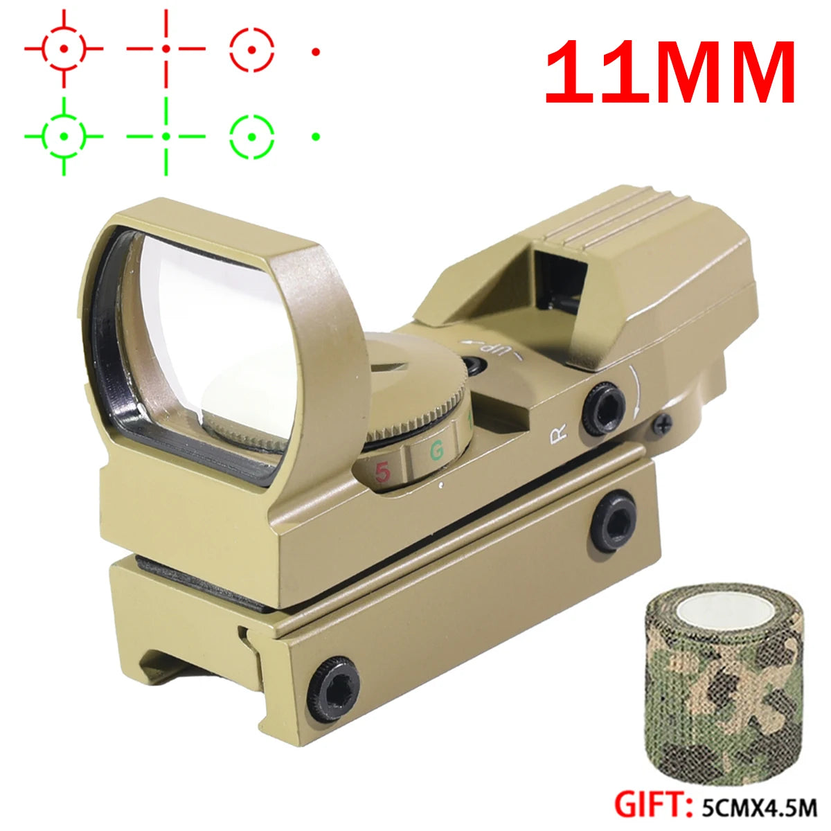 Tactics HD101 HD103 1X40 Red Dot Sight Hunting Scope Red/Green Reflex Holographic Dot Sight 4 Reticle Scope 11mm/20mm